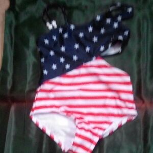 Cat & Jack Kids Swimsuit One Piece - Red, White, and Blue Size S